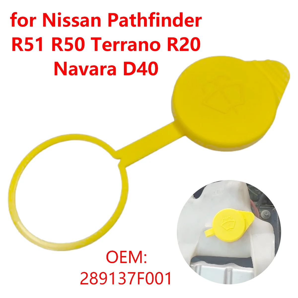 Car Windshield Washer Fluid Reservoir Tank Cap Lid 289137F001 for Nissan Pathfinder R50 R51 Terrano R20 Mistral Navara D40