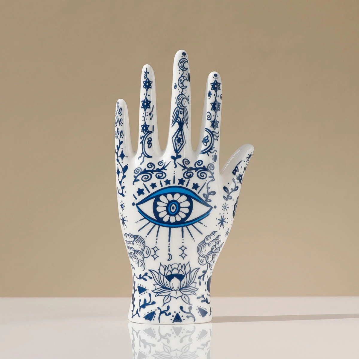 SIQIZHOU Devil's Eye of Fatima Jewelry Display Holde Ceramic Mannequin Hand Stand Designed for Necklaces, Bracelets, Rings