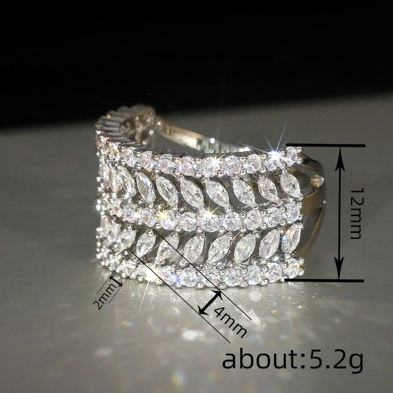 New Bling  Cubic Zirconia Women's Rings Geometric Square Band Design Luxury Fashion Female Ring for Party  Jewelry