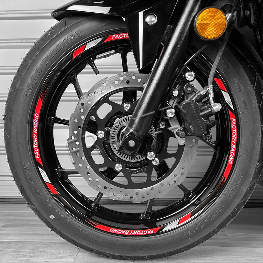 Reflective Motorcycle Wheel Strip Stickers Rim Scooter Hub Tape Decals 12"13"14"15"16"17"18" For Yamaha Kawasaki Triumph Benelli