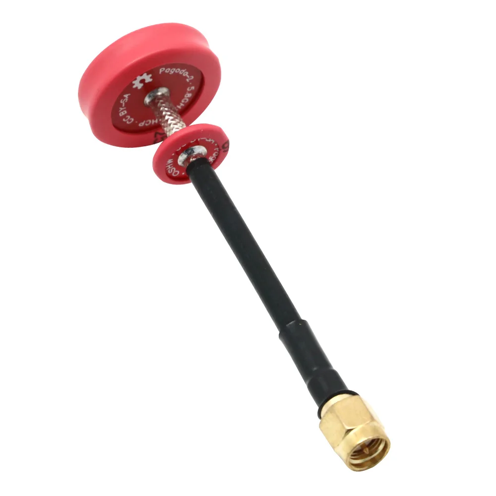 Pagoda 2 5.8G 5dBi 50W Omnidirectional Omni FPV Flat Panel Pagoda Antenna RHCP SMA/RP-SMA 80mm for FPV Racing Copter