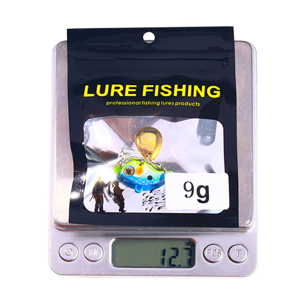 HENGJIA Rotating Metal VIB Vibration Bait 9g 13g 16g 22g Spinner Sinking Spoon Pin Crankbait Sequins Baits Fishing Tackle