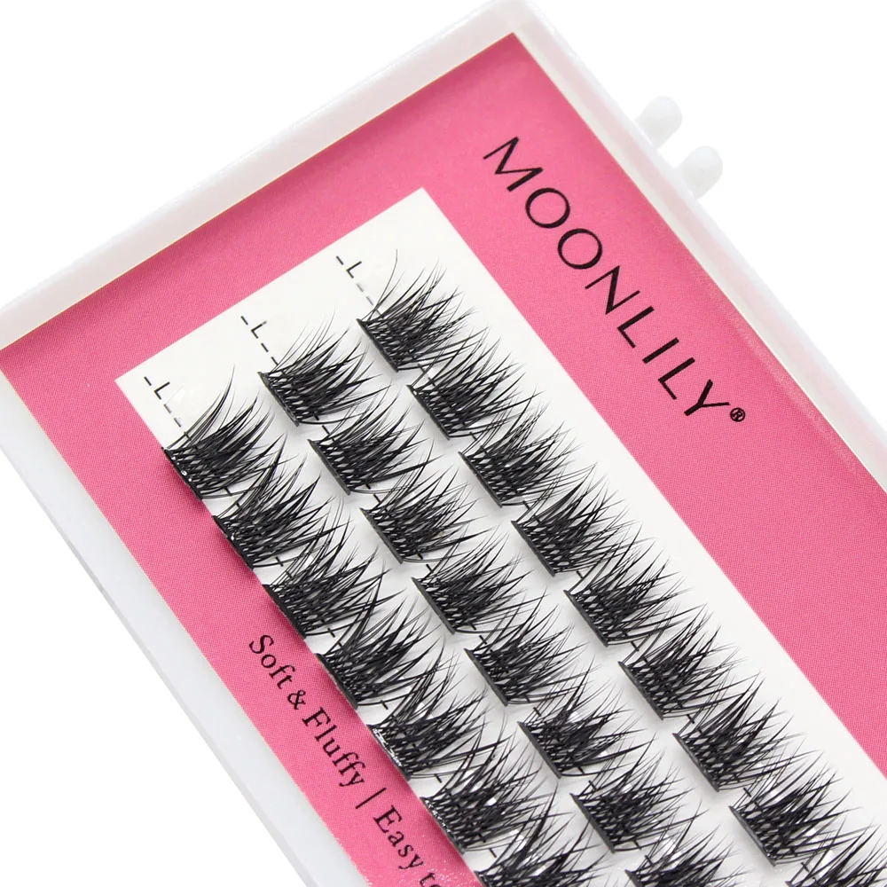 Wholesale 3D Fluffy Single Cluster False Lashes Premade DIY Eyelash Bundle Soft Ribbon Eyelash Bundle Eyelash Makeup Tool