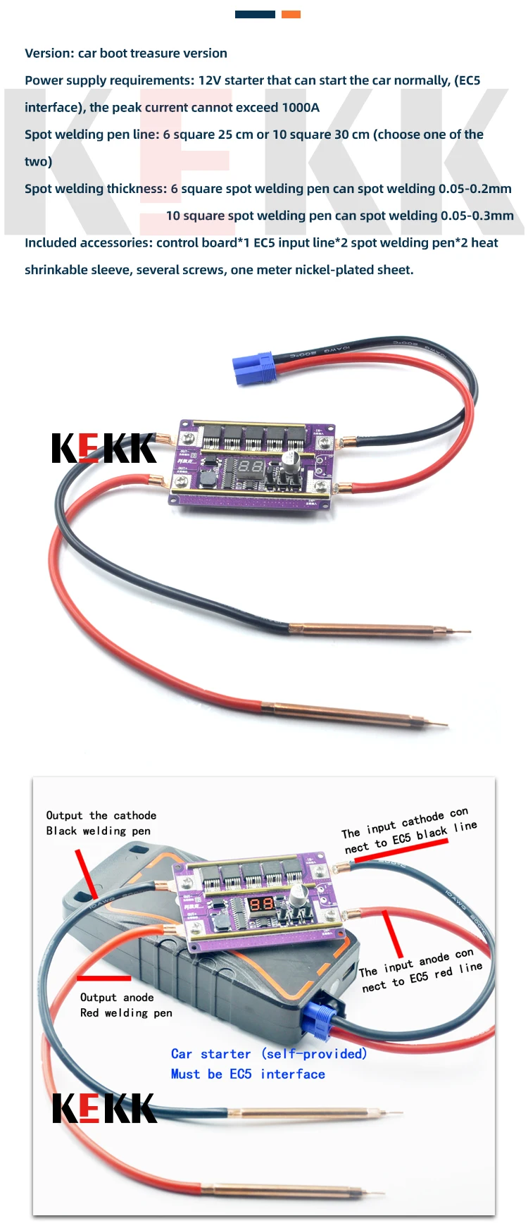 Portable 99 Gear 12V DIY Spot Welder Kit PCB Control Board 18650 Battery Spot Welding Machine