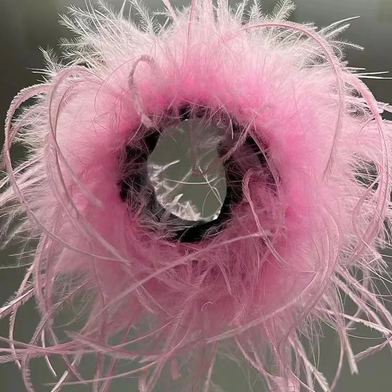 Real Ostrich Feather Cuffs women Wrist Sleeve fur cuff Luxury Furry Feather feather cuff snap bracelet Lady Feather Anklets
