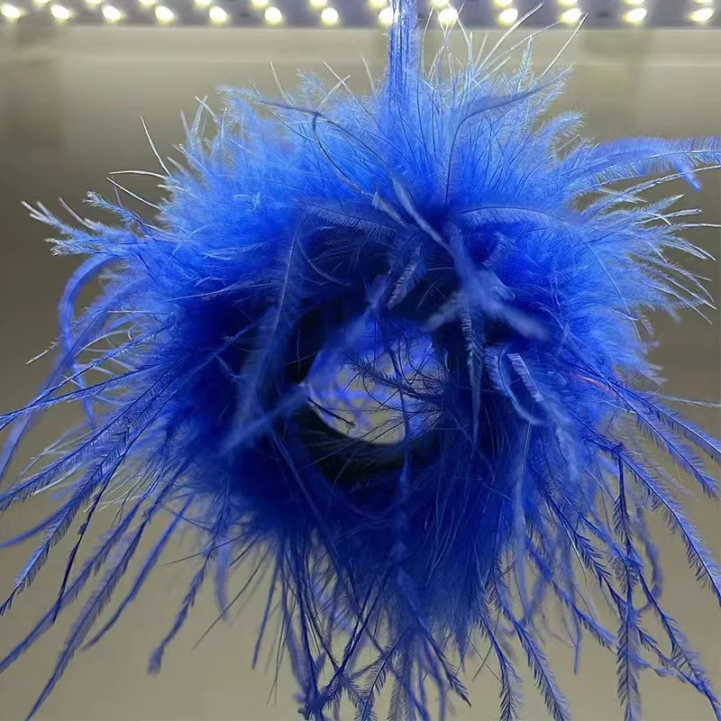 Real Ostrich Feather Cuffs women Wrist Sleeve fur cuff Luxury Furry Feather feather cuff snap bracelet Lady Feather Anklets