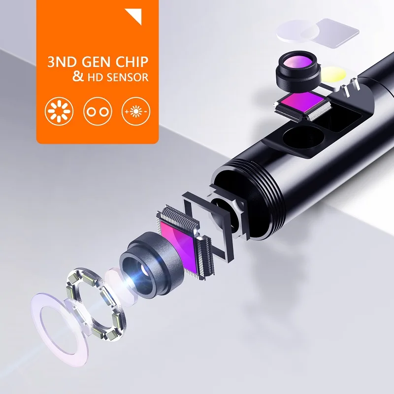 Dual Lens Camera WIFI Endoscope HD1080P 5.5MM 8MM Mini Inspection Borescope LEDs IP68 Waterproof Sanke for Android Phones Iphone