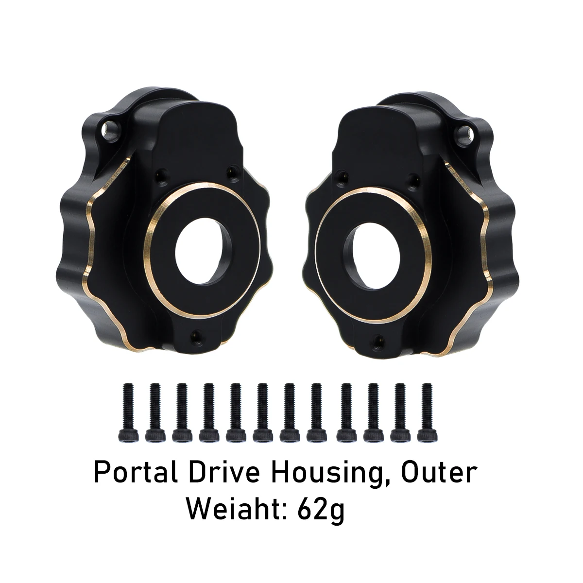 Brass Black Counterweight Portal Axle C-Hub For 1/10 TRX4 TRX6 RC Crawler Car Upgrade Parts