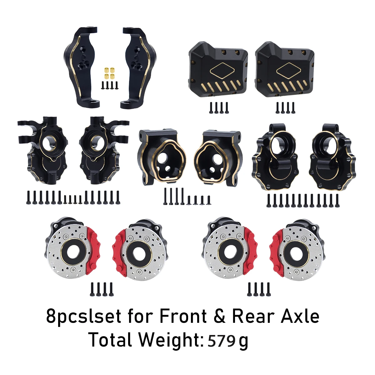 Brass Black Counterweight Portal Axle C-Hub For 1/10 TRX4 TRX6 RC Crawler Car Upgrade Parts