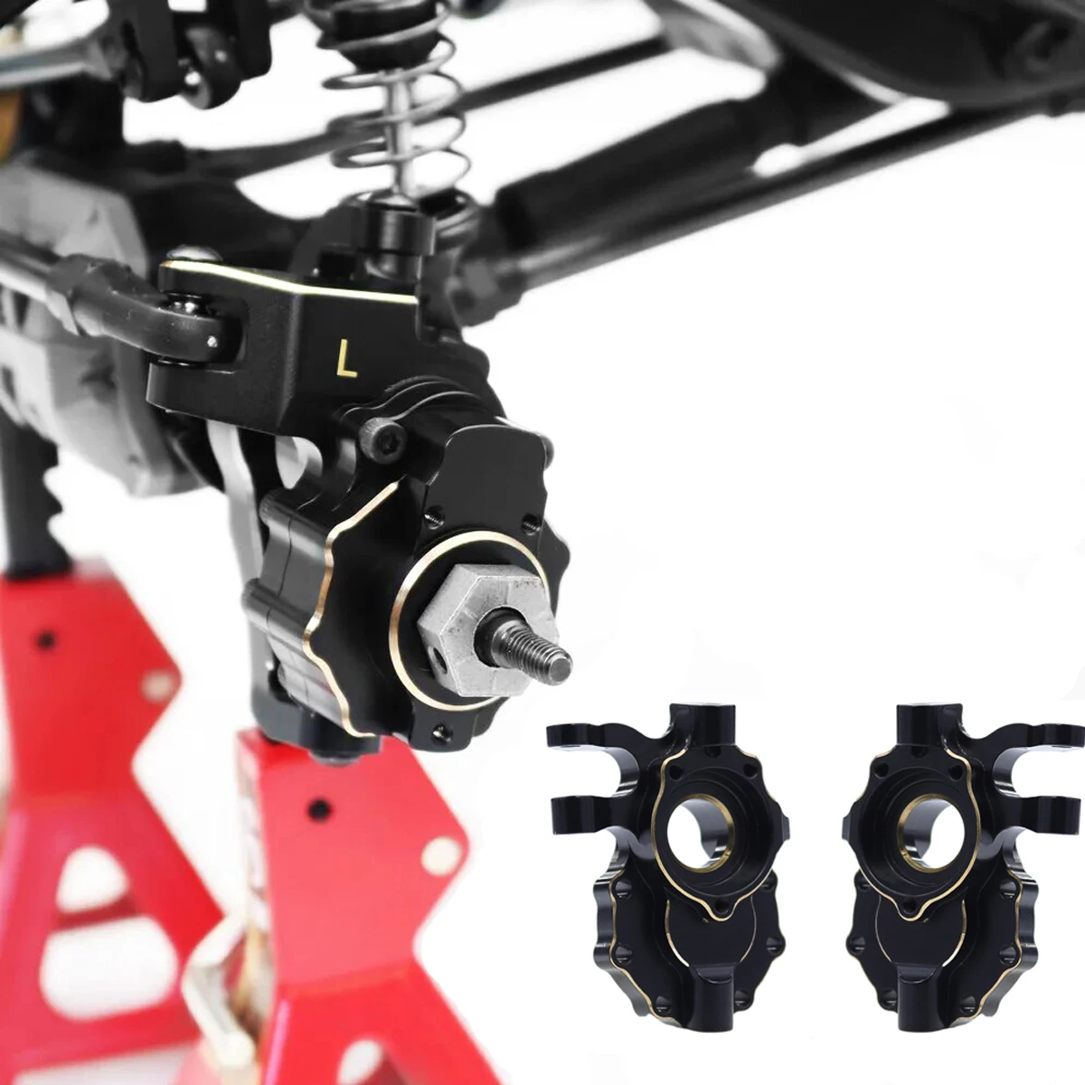 Brass Black Counterweight Portal Axle C-Hub For 1/10 TRX4 TRX6 RC Crawler Car Upgrade Parts