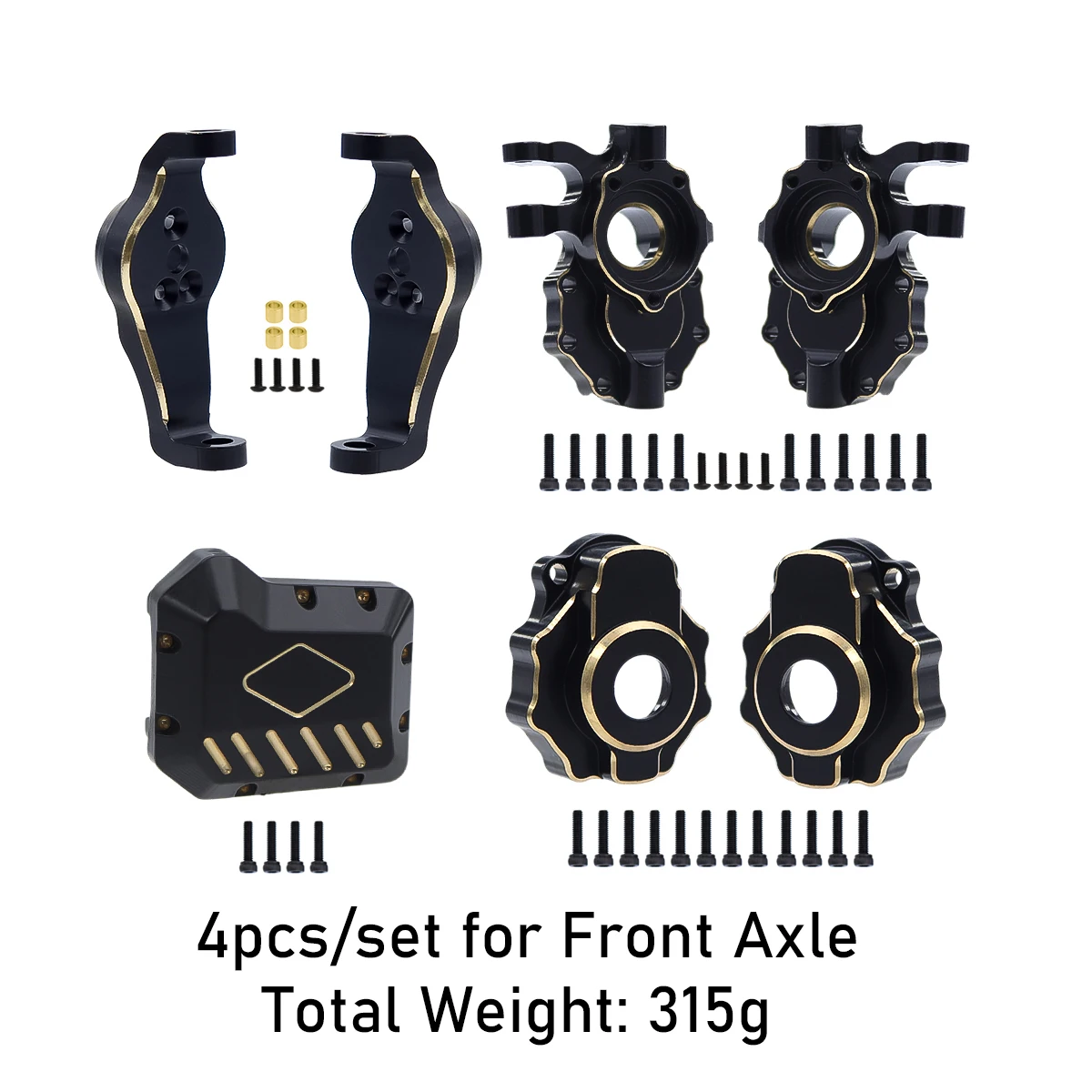 Brass Black Counterweight Portal Axle C-Hub For 1/10 TRX4 TRX6 RC Crawler Car Upgrade Parts