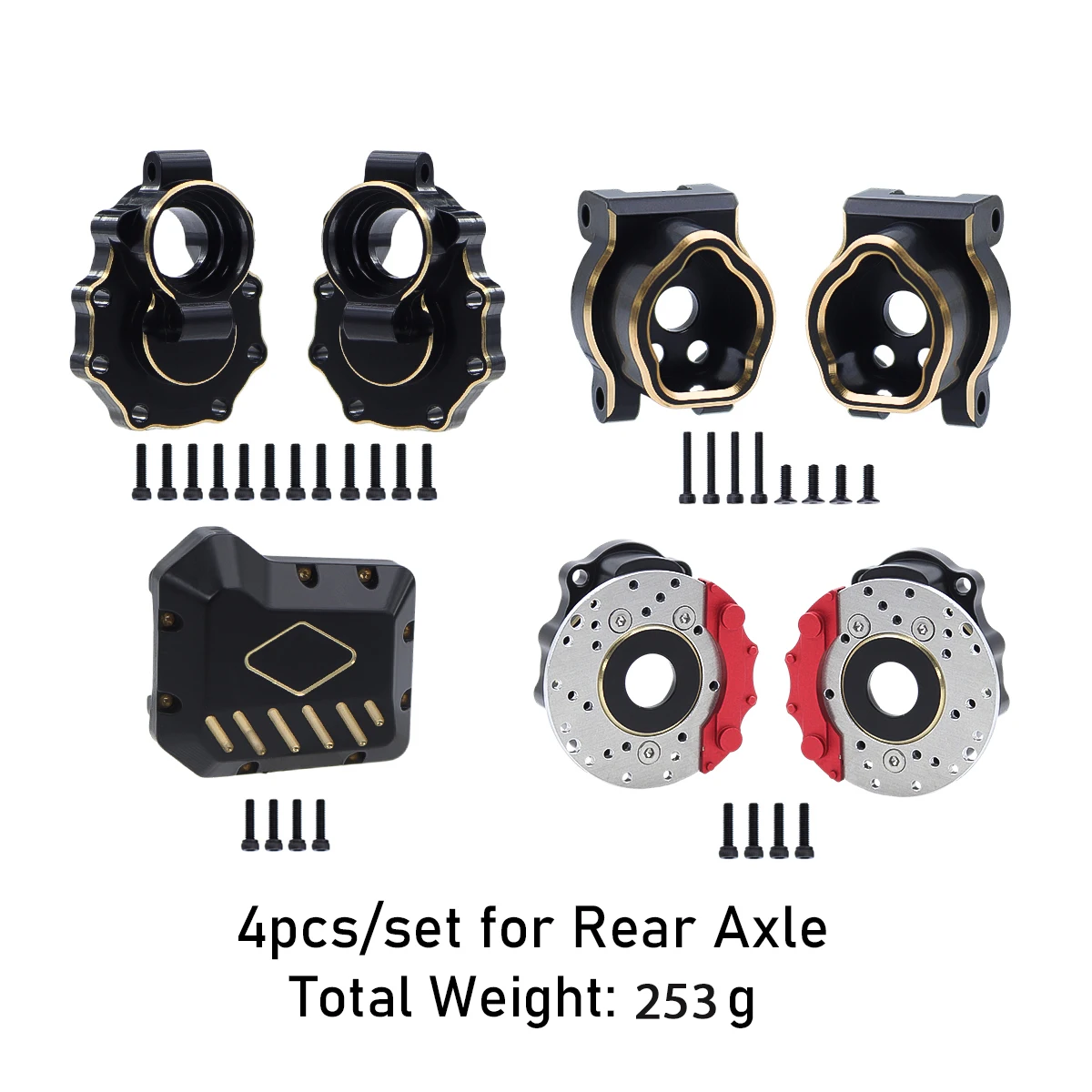Brass Black Counterweight Portal Axle C-Hub For 1/10 TRX4 TRX6 RC Crawler Car Upgrade Parts