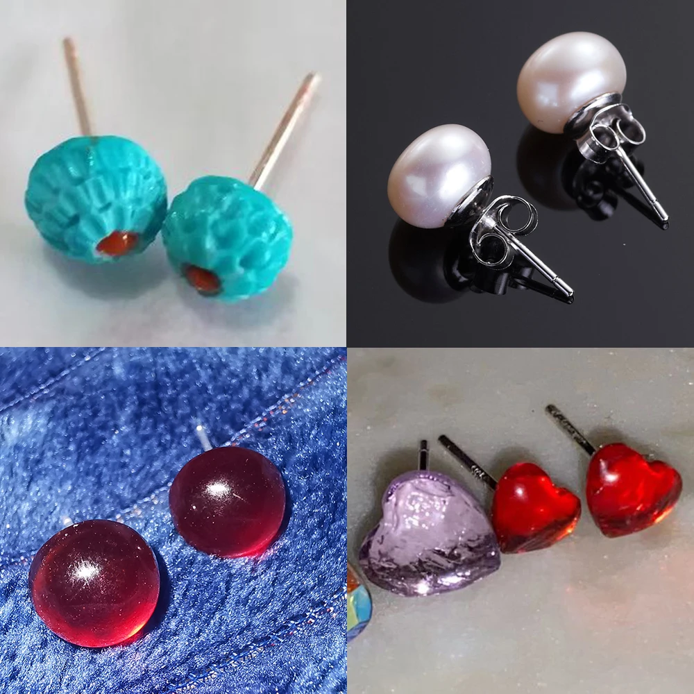 50-100pcs/lot Stainless Steel Earring Studs Blank Post Base Pins With Earring Plug Ear Back Connector For Jewelry Making DIY