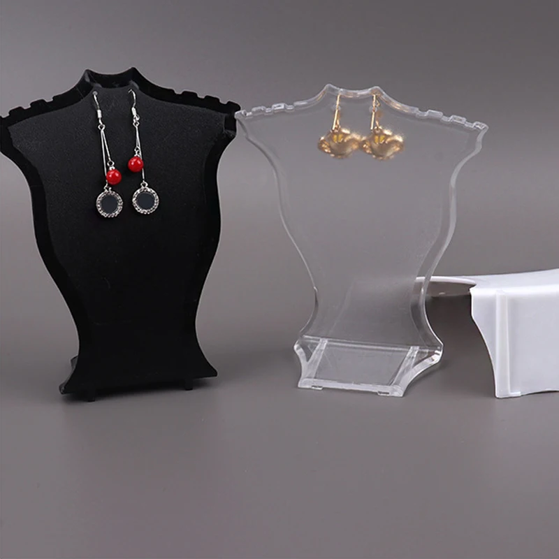 Acrylic Mini Necklace Display Mannequin Pendant Model Jewelry Holder Necklace Showing Stand Rack Earring Showcase