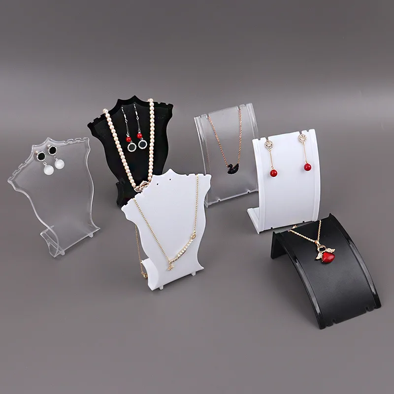 Acrylic Mini Necklace Display Mannequin Pendant Model Jewelry Holder Necklace Showing Stand Rack Earring Showcase