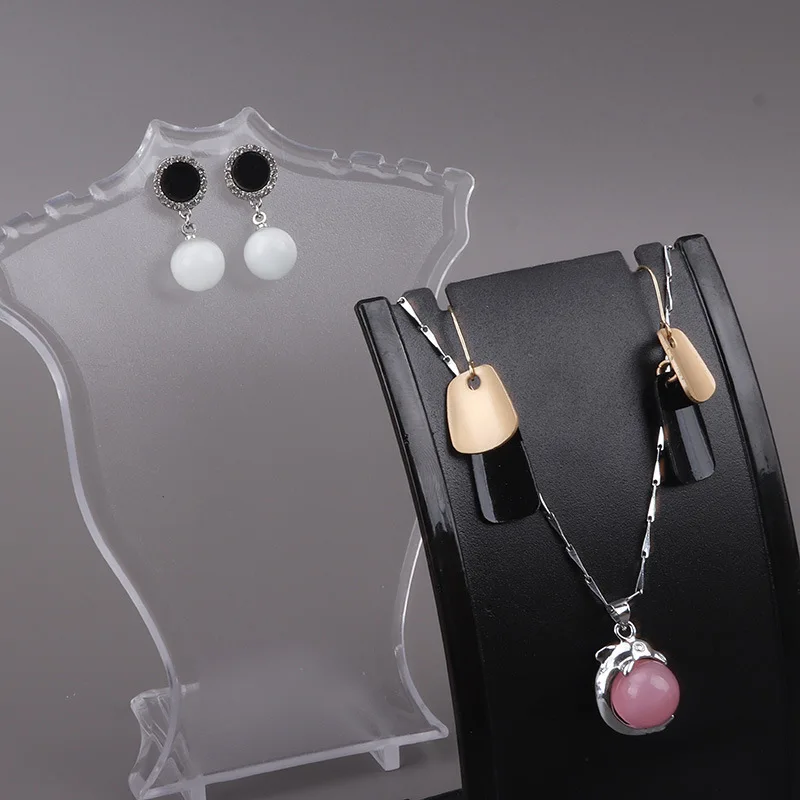 Acrylic Mini Necklace Display Mannequin Pendant Model Jewelry Holder Necklace Showing Stand Rack Earring Showcase