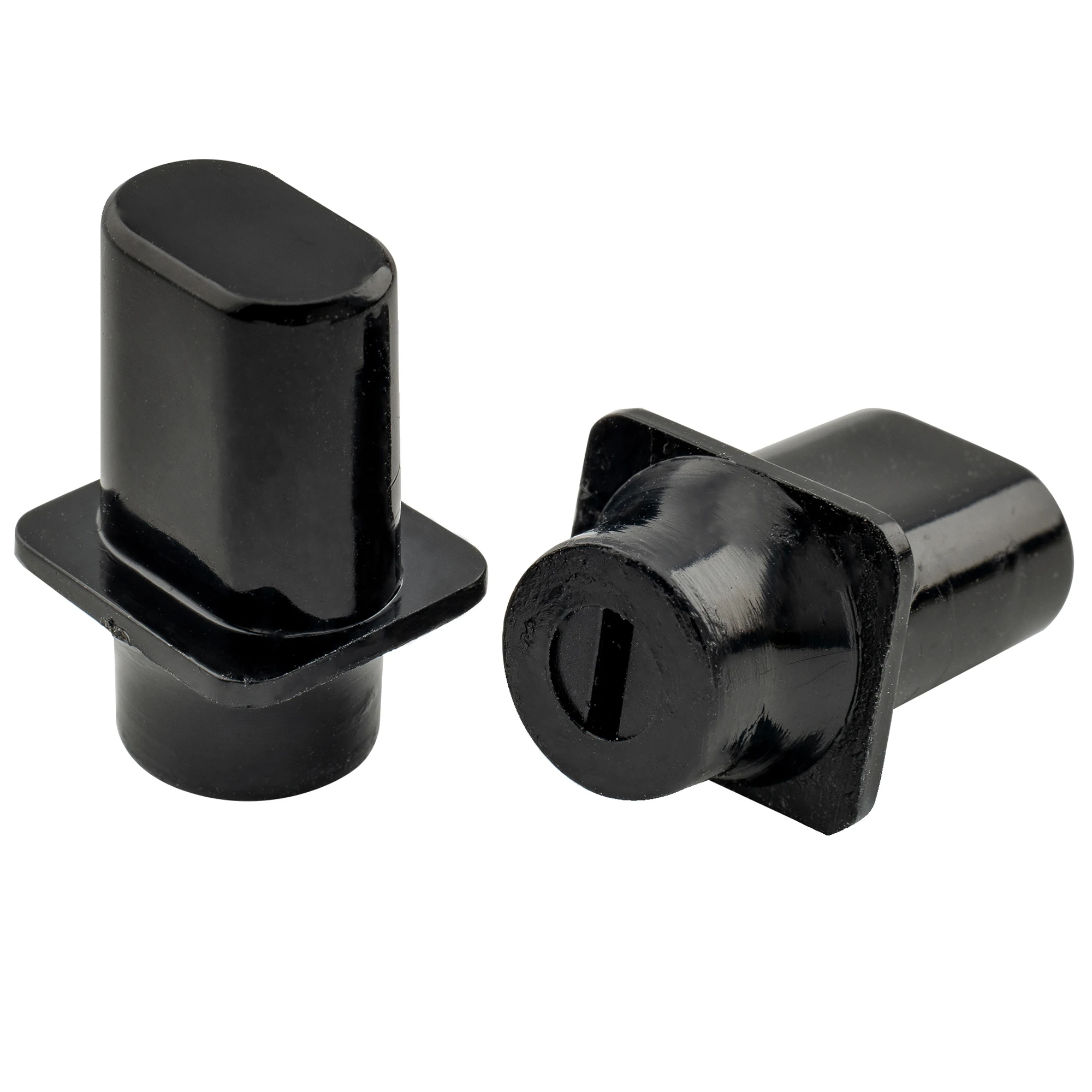 Musiclily Pro Inch Size Top Hat Guitar Switch Tips 3-Way Pickup Selector Switch Knobs for USA Fender Tele Style,Black (Set of 2)
