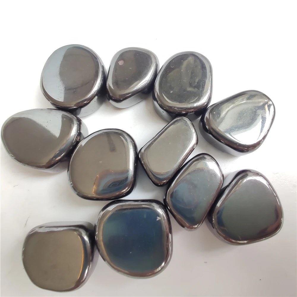 Natural Decor Hematite Stone Polished Jewelry Making DIY Bracelet Accessories Reiki Healing Stone Crafts Home Decoration Crystal