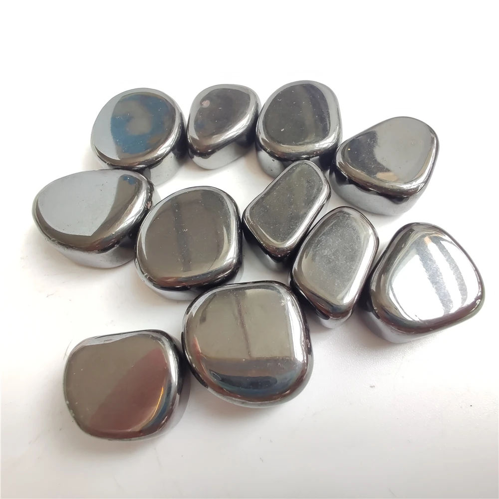 Natural Decor Hematite Stone Polished Jewelry Making DIY Bracelet Accessories Reiki Healing Stone Crafts Home Decoration Crystal