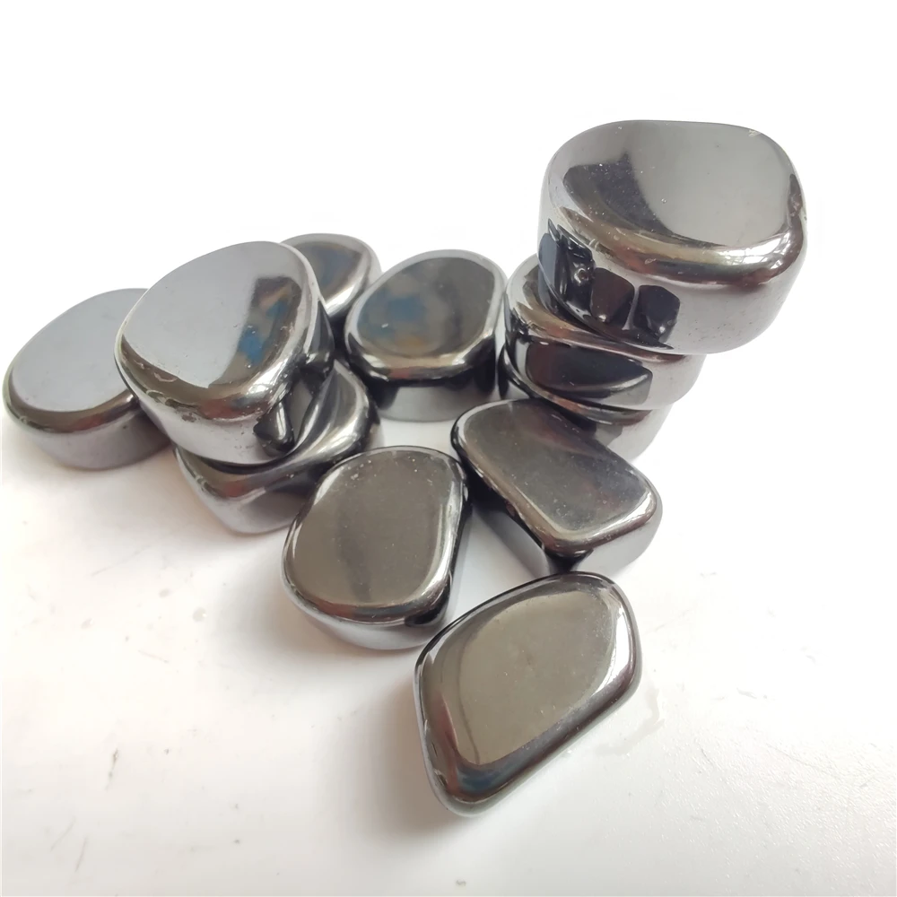 Natural Decor Hematite Stone Polished Jewelry Making DIY Bracelet Accessories Reiki Healing Stone Crafts Home Decoration Crystal