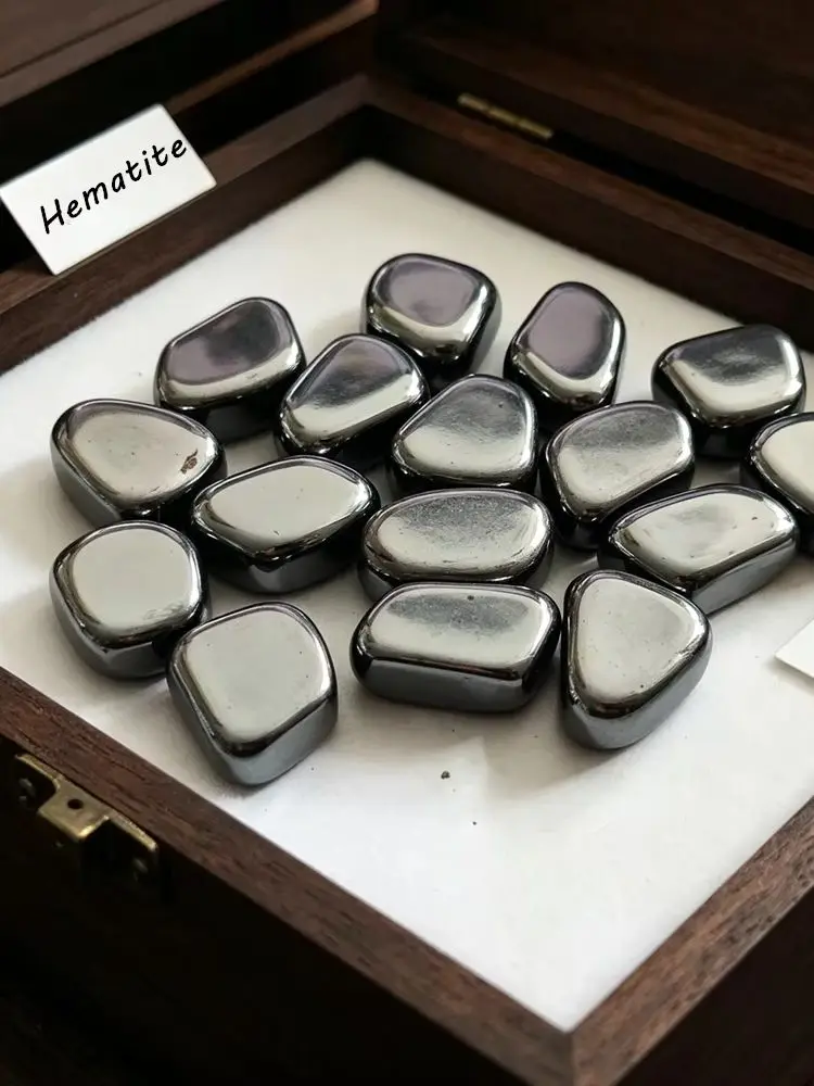 Natural Decor Hematite Stone Polished Jewelry Making DIY Bracelet Accessories Reiki Healing Stone Crafts Home Decoration Crystal