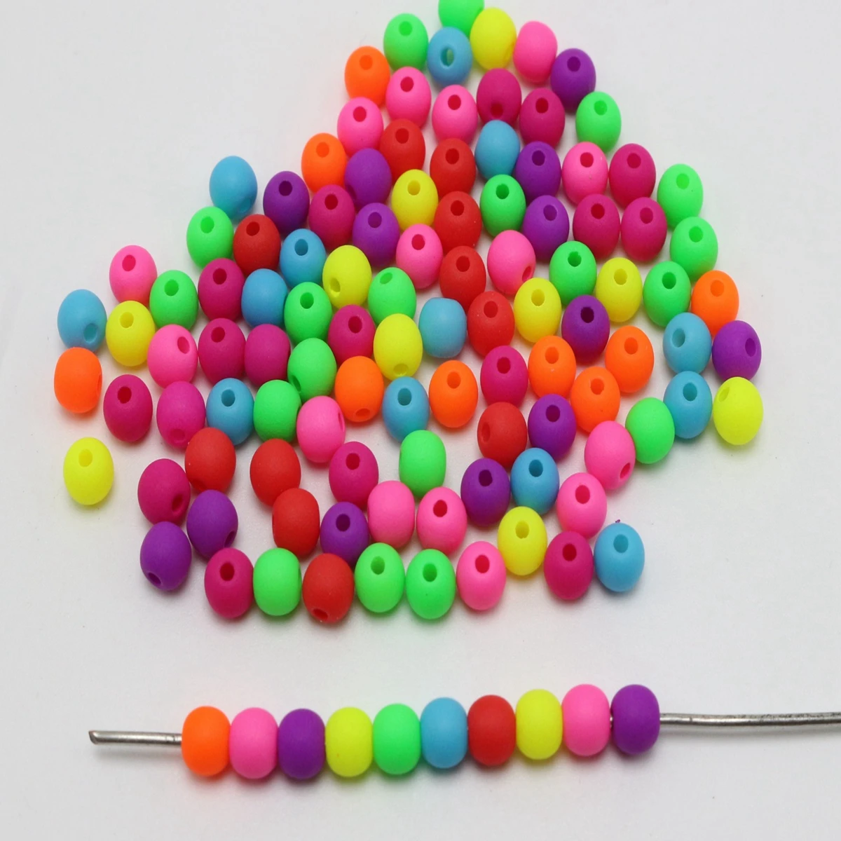 Mixed Frost Neon Color Acrylic Round Beads 3mm 4mm 5mm 6mm 8mm 10mm Smooth Ball