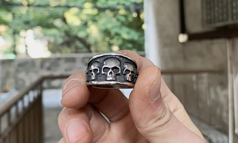 Free shipping Style Stainless Steel Gothic Accessories Lost Skull Ring Anel Masculino Punk Jewelry Boyfriend Gift OSR731