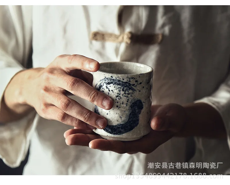 Japan and South Korea Ceramic Tea Cup Stoneware Hand-Painted Cup Japanese Kung Fu Tea Cup Coffee Milk Cup