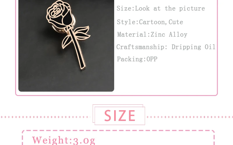 Pretty Flower Badge Red Black Rose Enamel Pins Metal Fashion Brooches Valentine's gift For Girlfriend Backpack Lapel Hat Jewelry