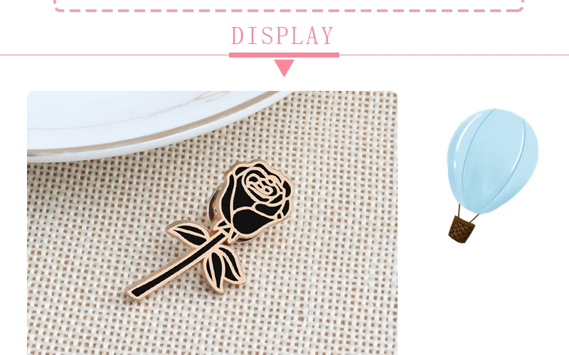 Pretty Flower Badge Red Black Rose Enamel Pins Metal Fashion Brooches Valentine's gift For Girlfriend Backpack Lapel Hat Jewelry