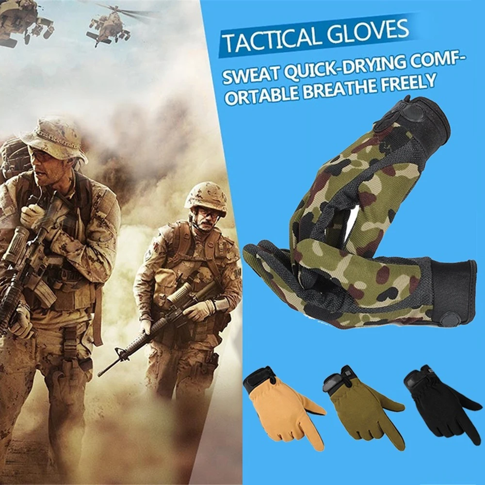 Summer Men's Tactical Gloves Cycling Full Finger Lightweight Breathable Riding Bicycle Non-slip Half Finger Women Gloves Fishing