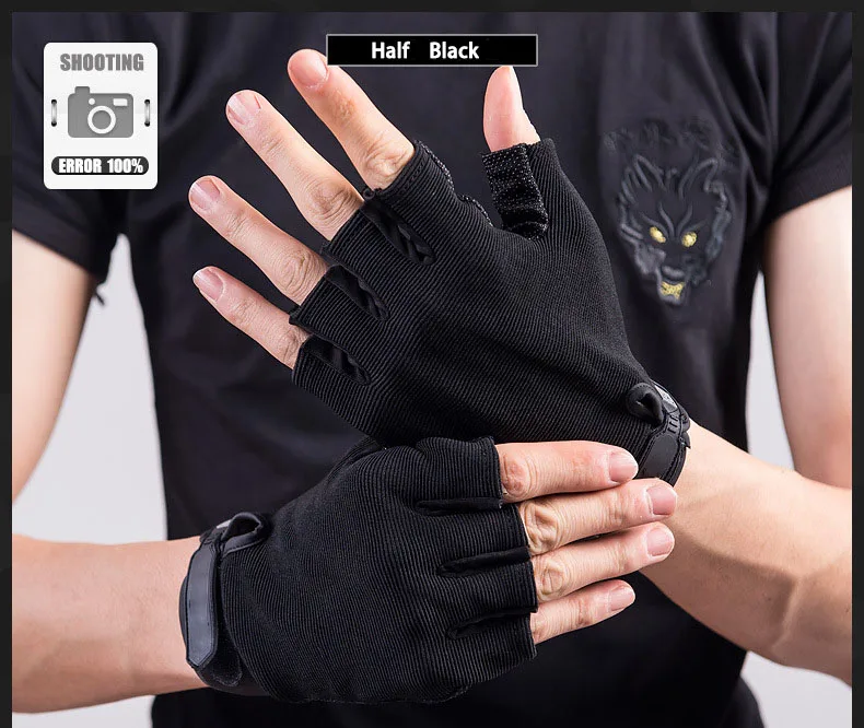 Summer Men's Tactical Gloves Cycling Full Finger Lightweight Breathable Riding Bicycle Non-slip Half Finger Women Gloves Fishing
