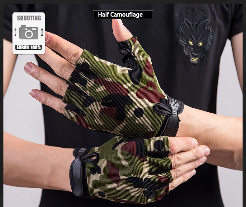 Summer Men's Tactical Gloves Cycling Full Finger Lightweight Breathable Riding Bicycle Non-slip Half Finger Women Gloves Fishing