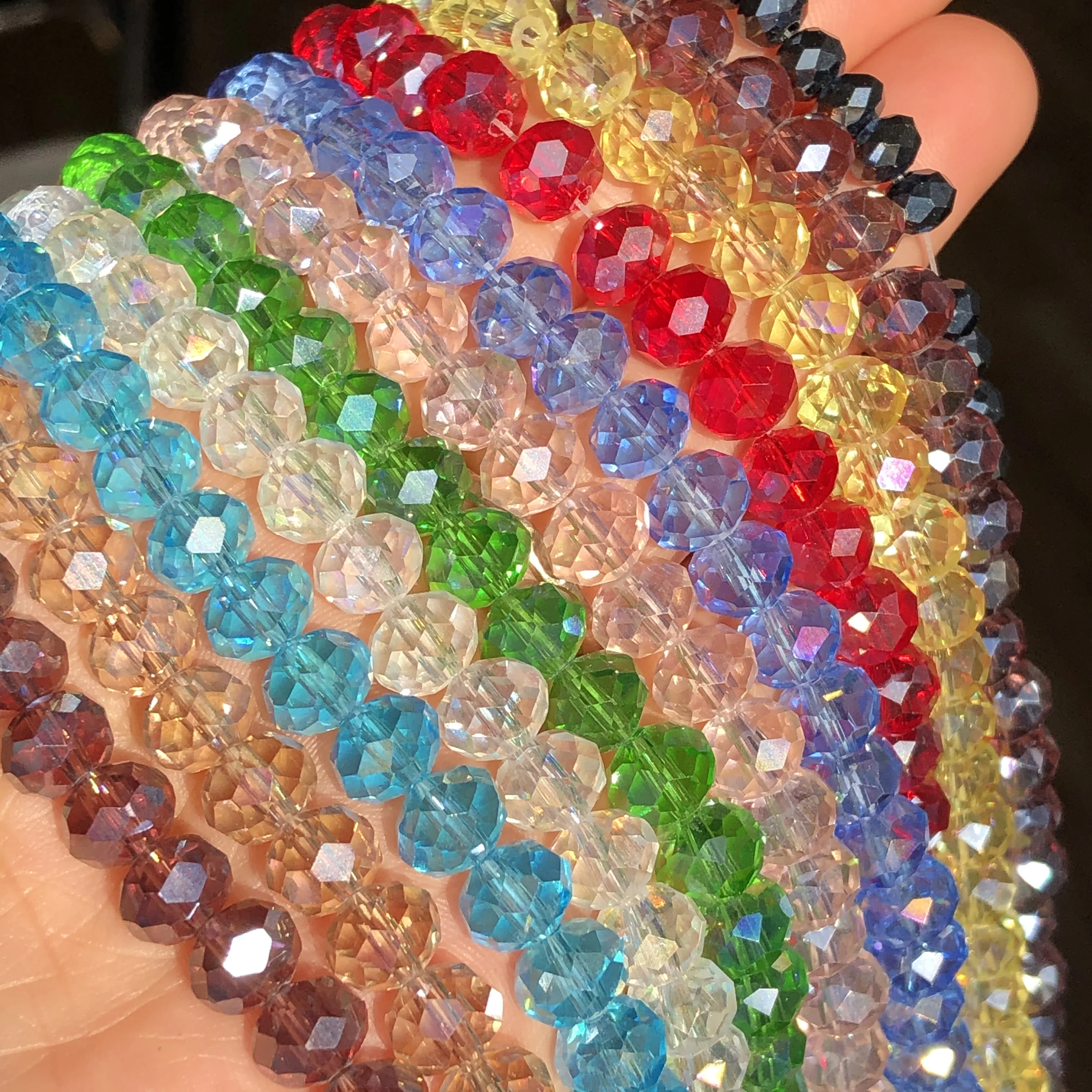3/4/6/8mm Austria Faceted Crystal Beads Rondelle Glass Beads Loose Spacer Beads For Jewelry Making DIY Bracelet Accessories