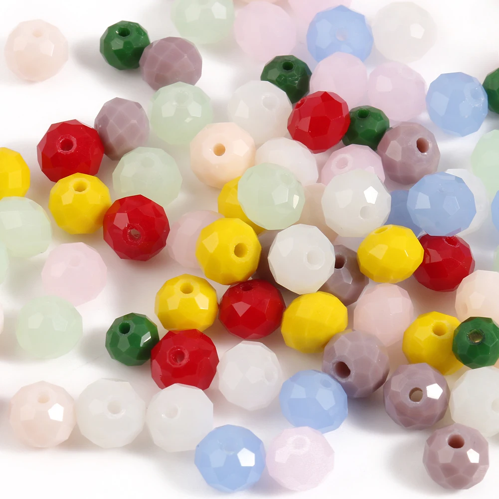 3/4/6/8mm Austria Faceted Crystal Beads Rondelle Glass Beads Loose Spacer Beads For Jewelry Making DIY Bracelet Accessories