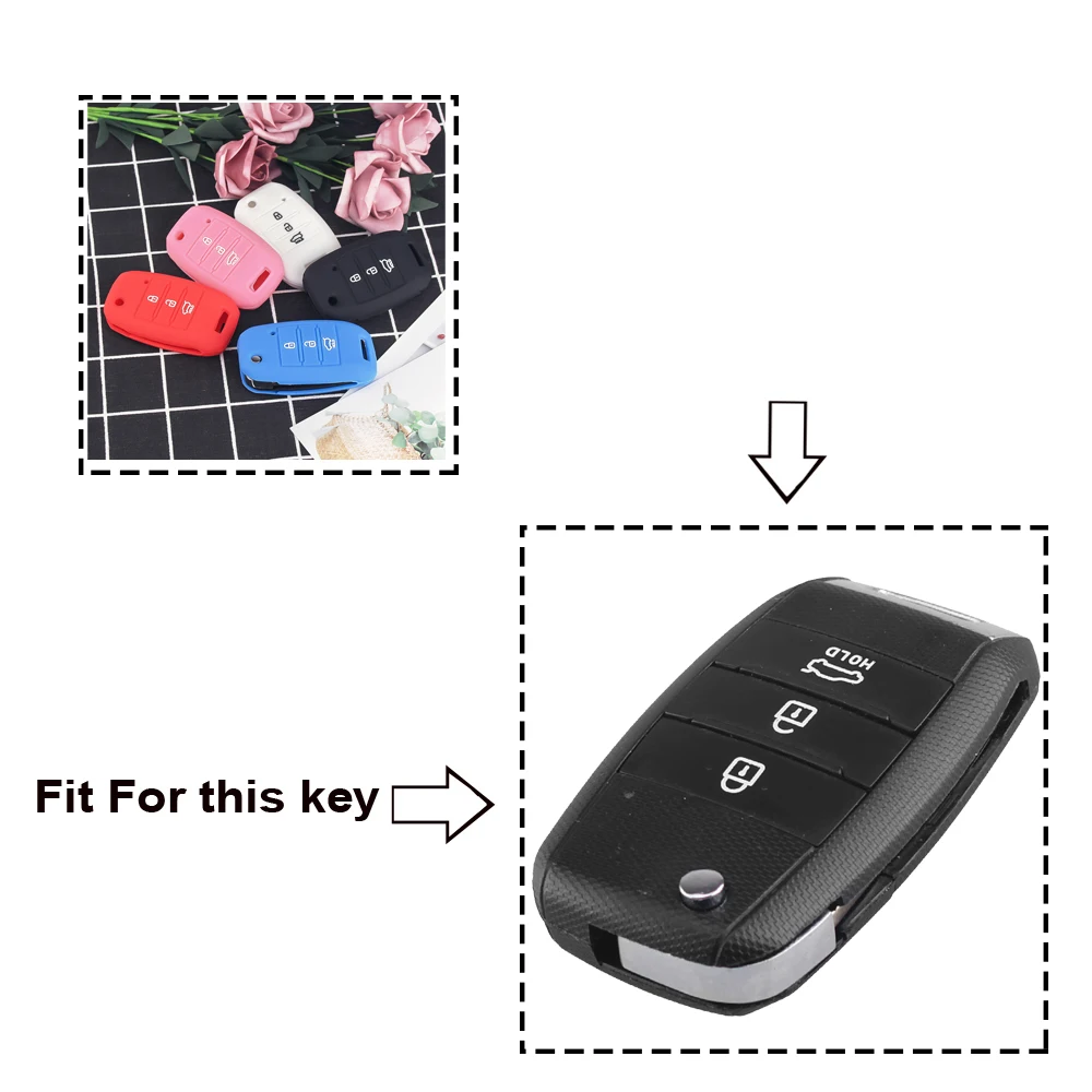 KEYYOU For Kia Sportage Cerato Optima K5 Rio Carens Rondo Ceed Picanto k2 Soul Sorento Silicone Key Car Cover Case Fob Protect