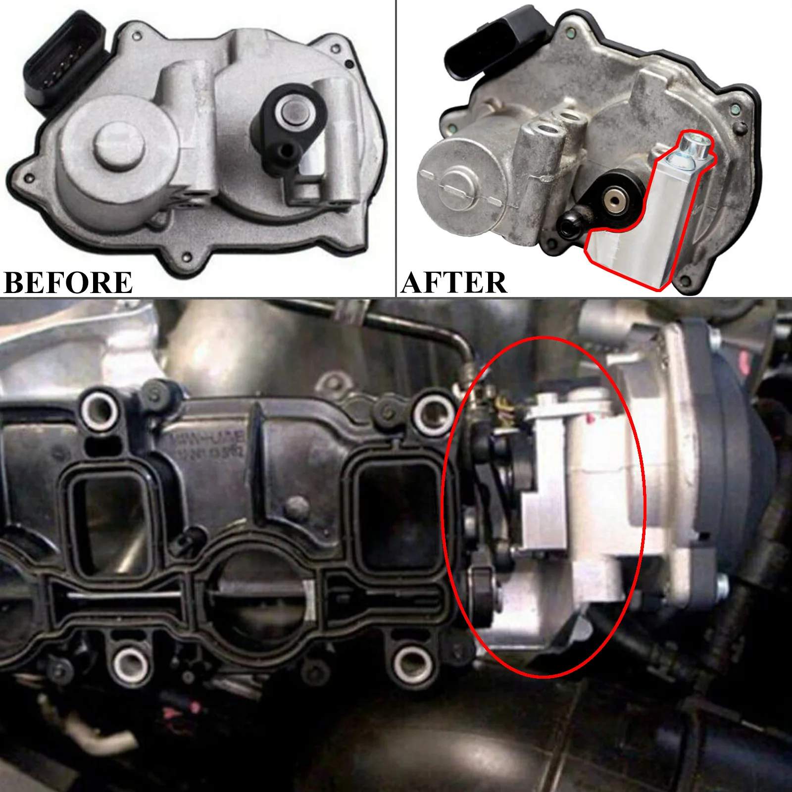 Fault P2015 Intake Manifold Repair Set For VW Passat Golf Jetta Tiguan Scirocco A3 Octavia 2009 2010 2011 2012 2013 2014 2.0 TDI