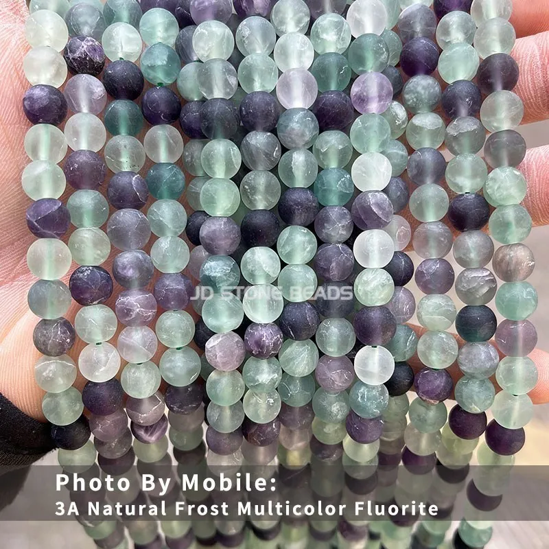 Hot Sell Natural Colorful Fluorite Beads 4 6 8 10 12mm Pick Size High Quality Beads Ice Fluorite Gemstone For Jewelry Making