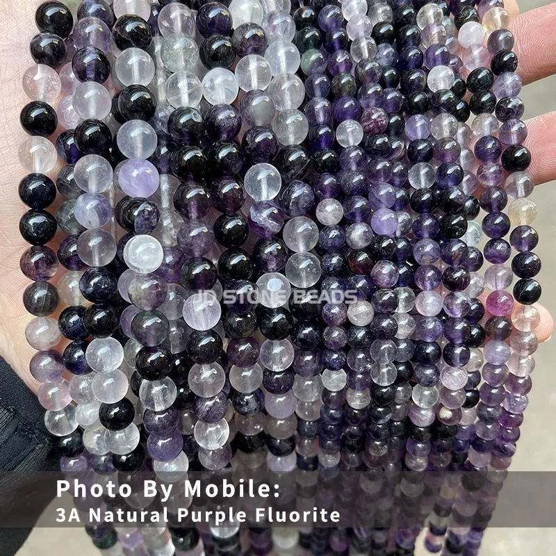 Hot Sell Natural Colorful Fluorite Beads 4 6 8 10 12mm Pick Size High Quality Beads Ice Fluorite Gemstone For Jewelry Making