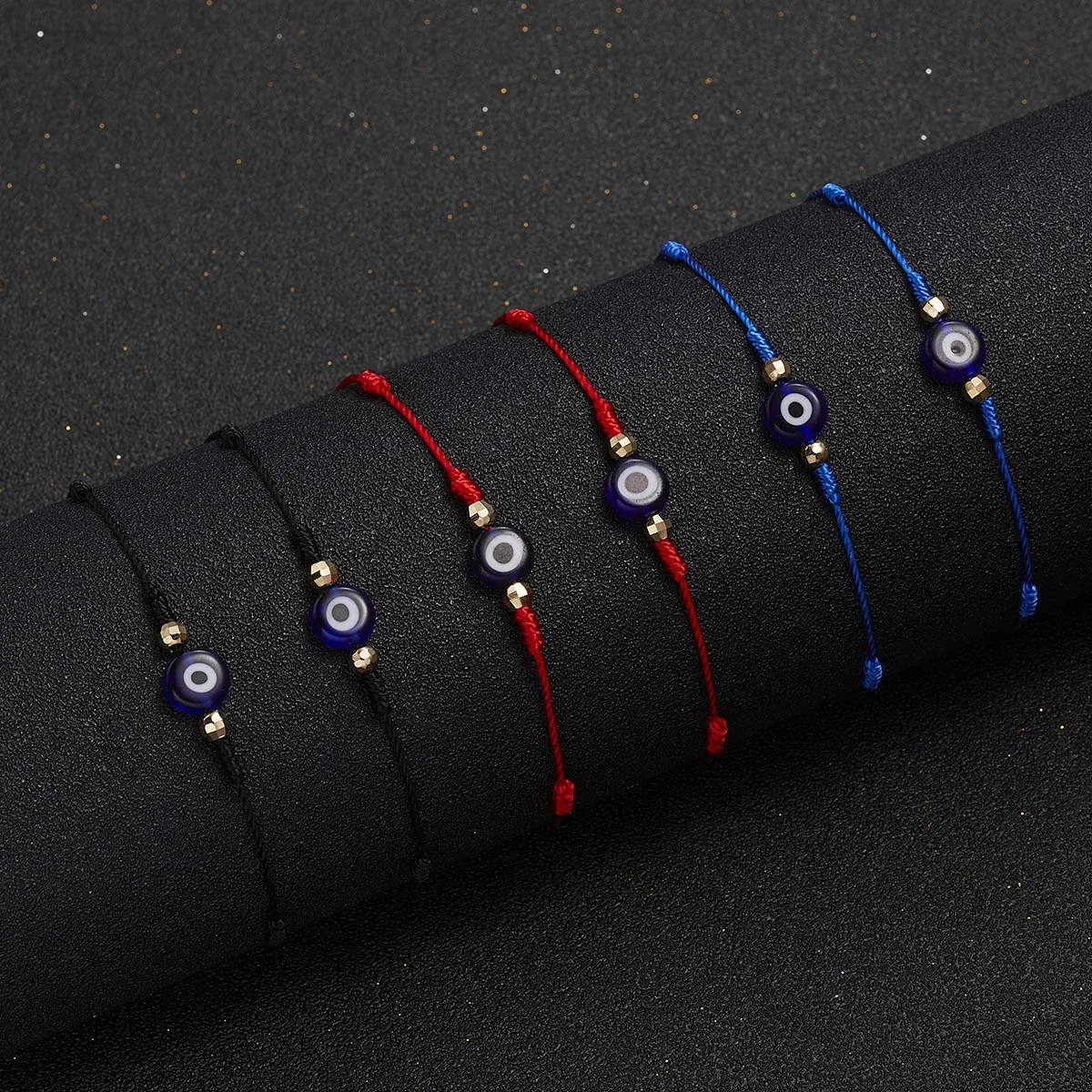 6pcs/set Turkish Blue Evil Eye Bracelet for Women Handmade Woven Rope Chain Crystal Bead Bracelet Jewelry Wholesale Dropshipping