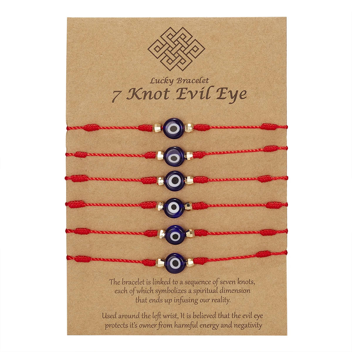 6pcs/set Turkish Blue Evil Eye Bracelet for Women Handmade Woven Rope Chain Crystal Bead Bracelet Jewelry Wholesale Dropshipping