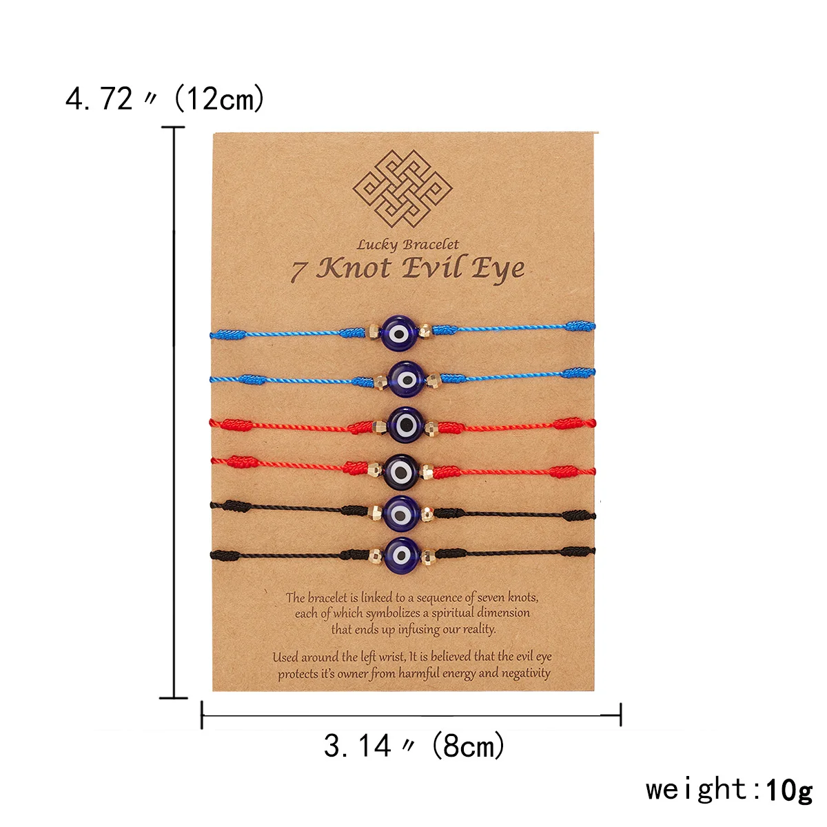 6pcs/set Turkish Blue Evil Eye Bracelet for Women Handmade Woven Rope Chain Crystal Bead Bracelet Jewelry Wholesale Dropshipping