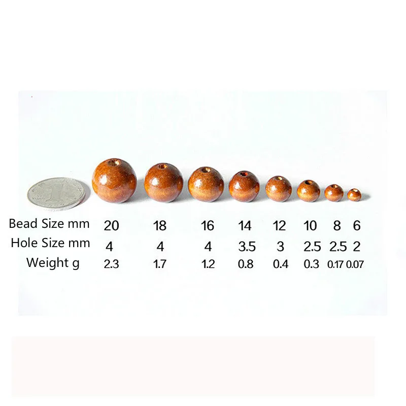 8-500pcs Colors Wood Bead Natural Wooden Beads 4-20mm Eco-Friendly Round Loose Spacer Wood Beads For Bracelet Jewelry Making DIY