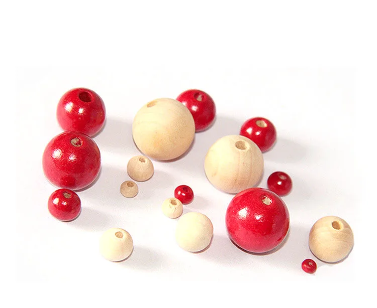 8-500pcs Colors Wood Bead Natural Wooden Beads 4-20mm Eco-Friendly Round Loose Spacer Wood Beads For Bracelet Jewelry Making DIY