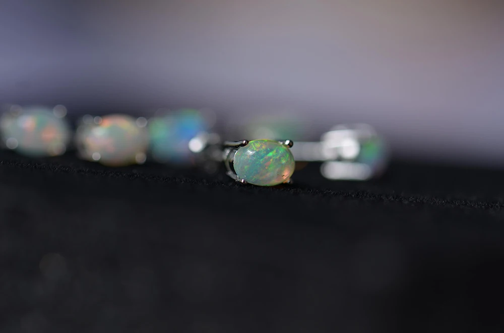 ITSMOS Natural Stone Opal Earrings s925 Silver Lucky Hope Elf Studs Earring Lover Colorful Jewerly for Women Gift High Quality