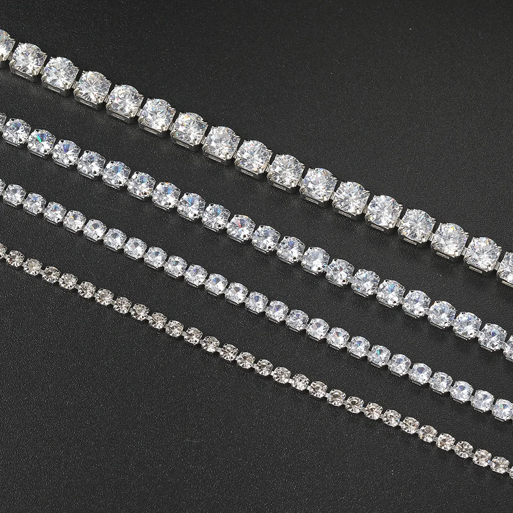 Dazzling Tennis Bracelet For Women Men 4/5mm Shiny Zircon Iced Out Chain Crystal Couple Men's Women's Bracelet Wholesale Jewelry