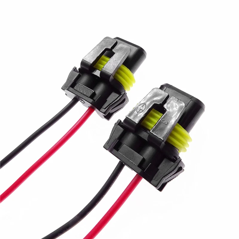 2 Pcs 9005 9006 for Automotive Headlight Fog Lamp Bulb Socket Adapter Female Connector Wiring Harness Copper Core Wire Harness