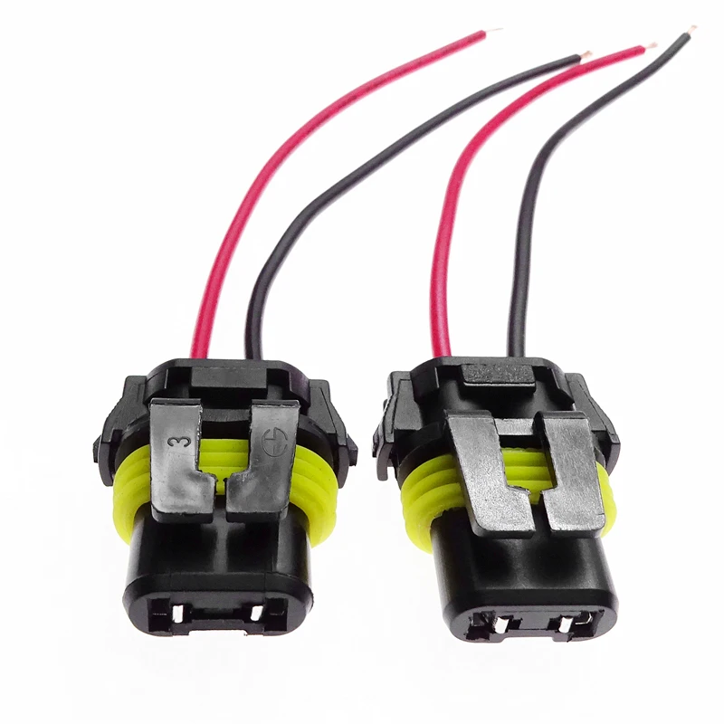 2 Pcs 9005 9006 for Automotive Headlight Fog Lamp Bulb Socket Adapter Female Connector Wiring Harness Copper Core Wire Harness