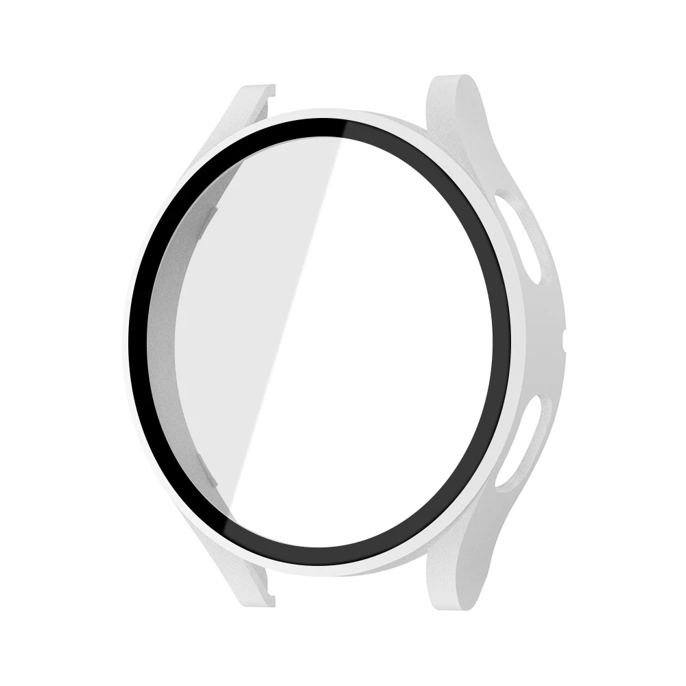Glass+Matte Watch Cover for Samsung Galaxy Watch 4 Case 44mm 40mm,All Around Coverage Protective Bumpers for Galaxy Watch 5/4