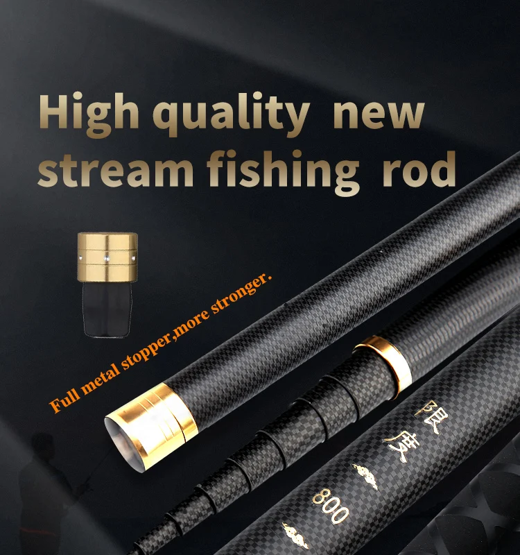 Super Light Hard Carbon Fiber Hand Fishing Pole Telescopic Fishing Rod 2.7M-10M Two Kinds of Hardness(1/9 and 2/8) Are Available